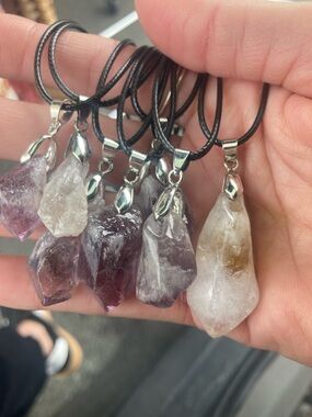 Natural Amethyst and citrine Pendant Necklaces